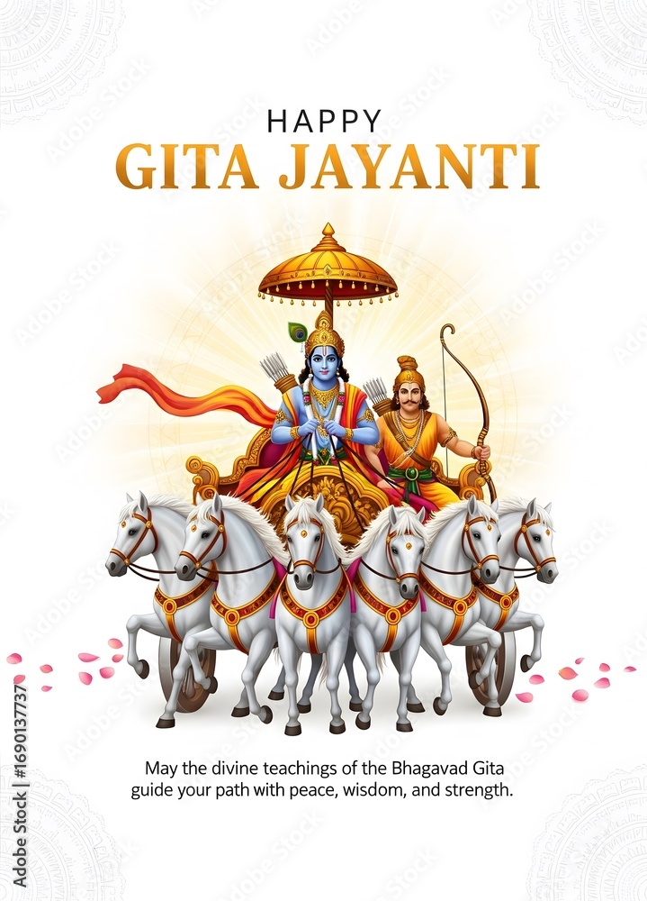 custom made wallpaper toronto digitalHappy gita jayanti lord krishna and arjuna on chariot