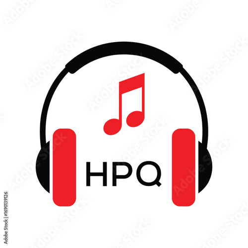 HPQ Headphone  Company logo. HPQ Music logo design for entrepreneur and business. HPQ best Branding icon.
