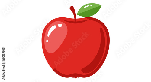 red apple isolated on white