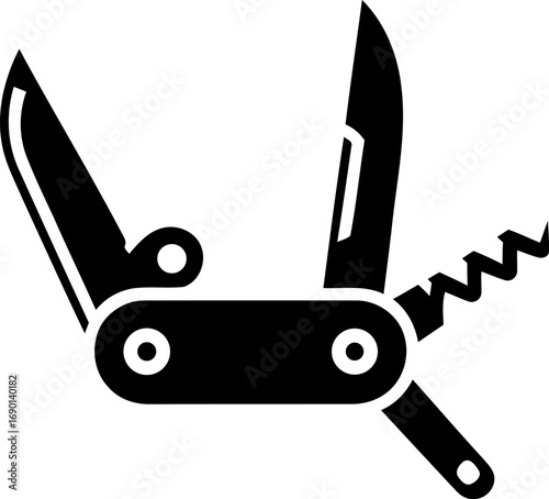 Pocket knife tools camping survival multi tool icon