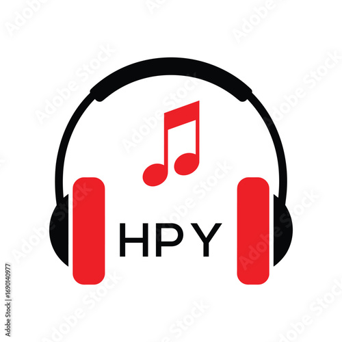 HPY Headphone  Company logo. HPY Music logo design for entrepreneur and business. HPY best Branding icon.
