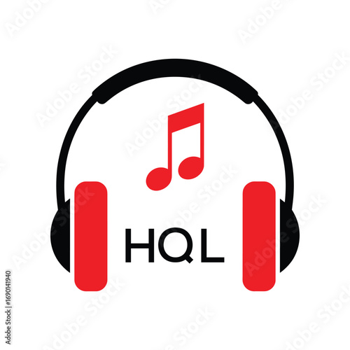 HQL Headphone  Company logo. HQL Music logo design for entrepreneur and business. HQL best Branding icon.
