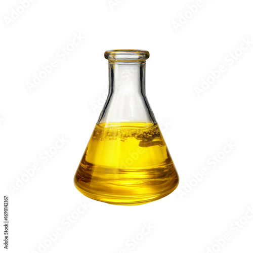 Quadro su tela Yellow Liquid in Erlenmeyer Flask, Scientific Experiment, Chemistry, Lab Researc
