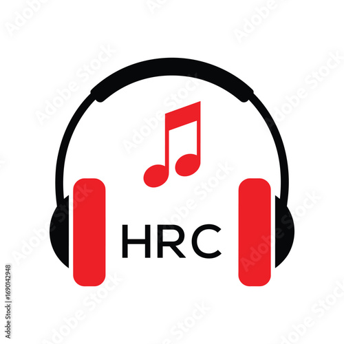 HRC Headphone  Company logo. HRC Music logo design for entrepreneur and business. HRC best Branding icon.
