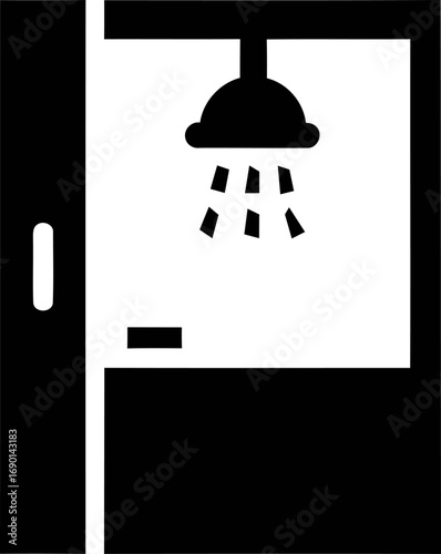 Simple shower cabin icon clean bathroom element
