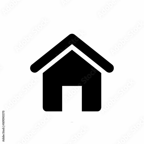 Simple black silhouette of a house icon, representing home, dwelling, or residence.