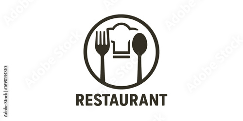 Minimalist logo Barbecue restaurant  concept. Logo of Barbecue, Grill and Bar with fire, grill fork and spatula. BBQ logo template. Grunge texture. Vector illustration