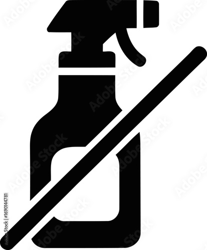 Spray bottle forbidden symbol clean hygiene safety icon