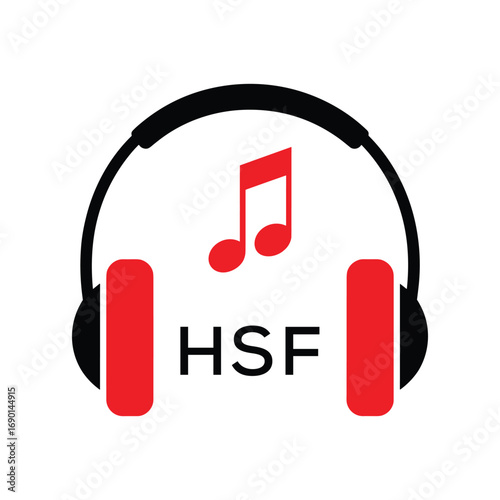 HSF Headphone  Company logo. HSF Music logo design for entrepreneur and business. HSF best Branding icon.
