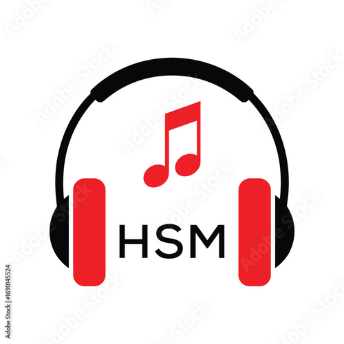 HSM Headphone  Company logo. HSM Music logo design for entrepreneur and business. HSM best Branding icon.
