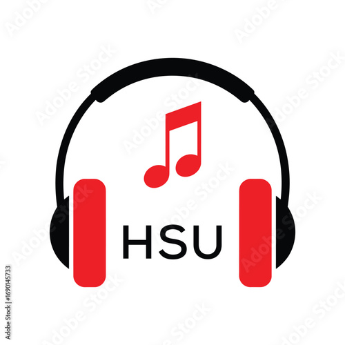HSU Headphone  Company logo. HSU Music logo design for entrepreneur and business. HSU best Branding icon.
