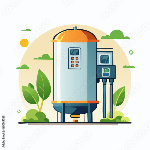 Flat Style Water Heater With Control Panel