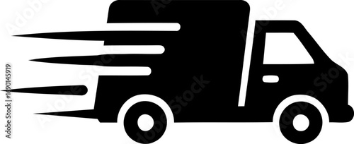 Fast delivery truck icon symbol speed motion