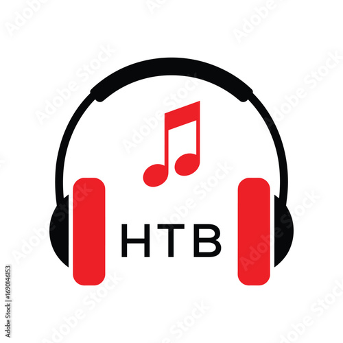 HTB Headphone  Company logo. HTB Music logo design for entrepreneur and business. HTB best Branding icon.
