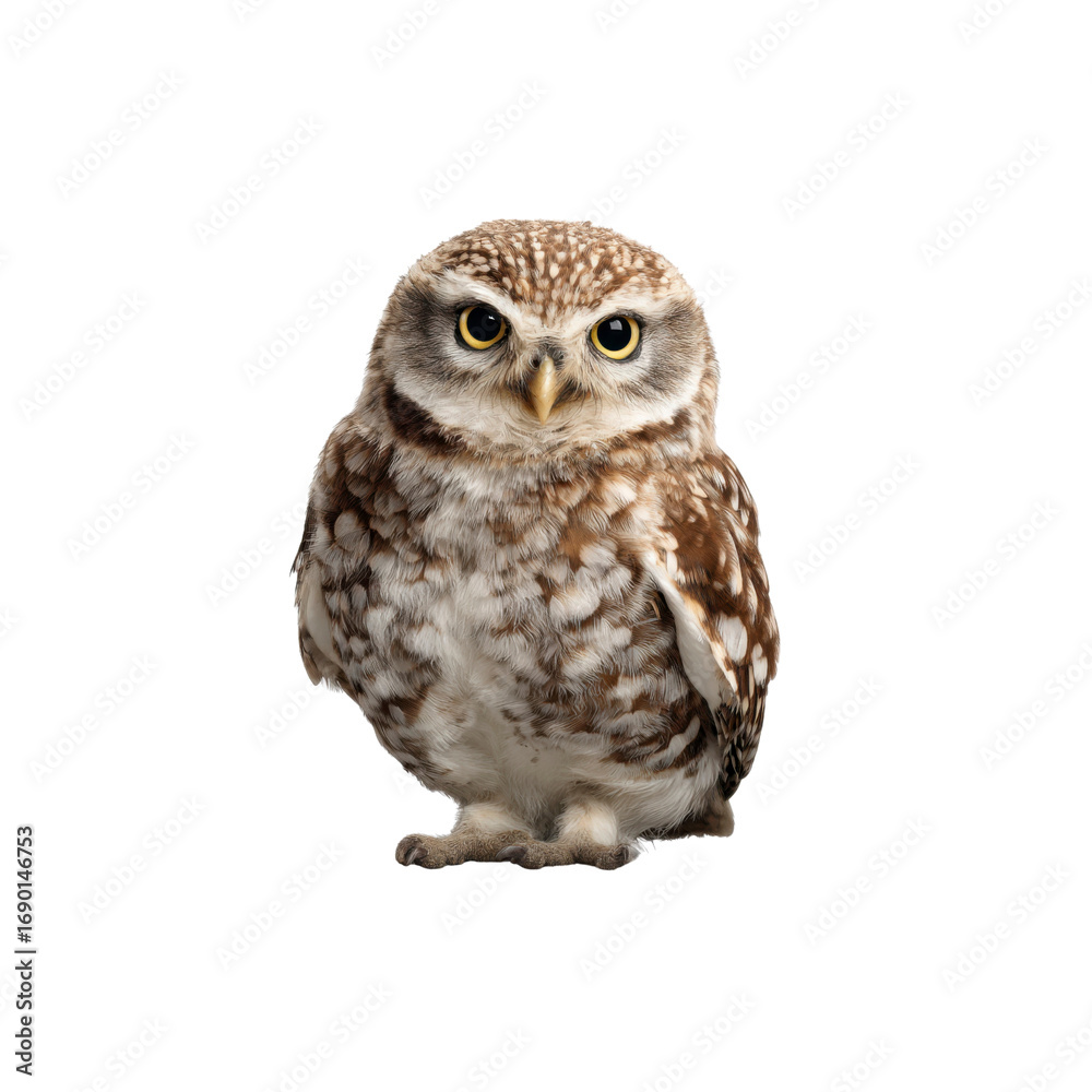 Obraz premium Little Owl Portrait A Captivating Look at Athene Noctua
