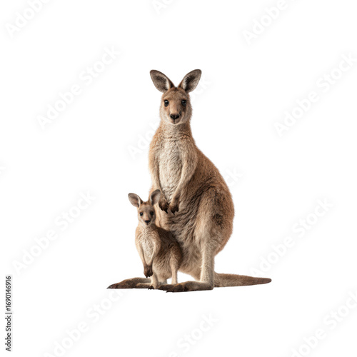 Mother Kangaroo and Joey Australian Wildlife Icon