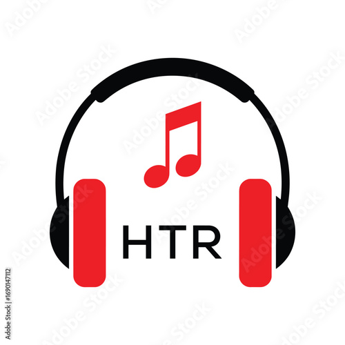 HTR Headphone  Company logo. HTR Music logo design for entrepreneur and business. HTR best Branding icon.
