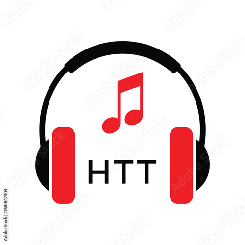 HTT Headphone  Company logo. HTT Music logo design for entrepreneur and business. HTT best Branding icon.
