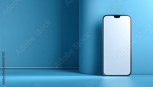 Smartphone mockup on a light blue background