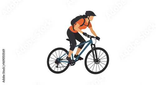 a cyclist riding a bicycle outdoors in sunny weather