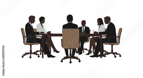 business people meeting around conference table discussing ideas