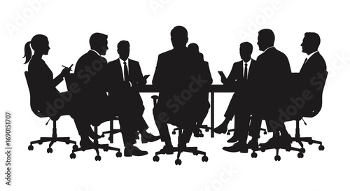 business people meeting around conference table discussing ideas