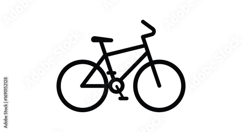 a simple black outline of a bicycle on white background
