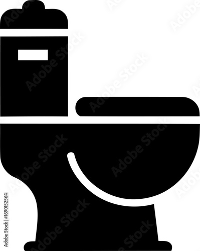 Simple toilet icon clean bathroom fixture silhouette