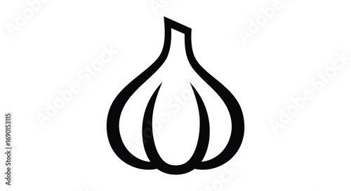 a simple black outline of an onion bulb