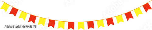 Festive banner decorations red yellow flags celebration event party background vector