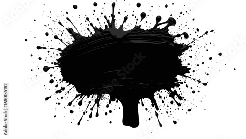 Vector art of abstract black ink splash art with dynamic splatter effect