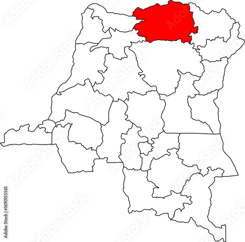 A clean, professional vector map of the Democratic Republic of the Congo with the Bas Uele province highlighted. Great for presentations, reports, and visualizing regional data.

