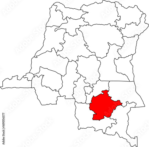 A clean, professional vector map of the Democratic Republic of the Congo with the Haut Lomami province highlighted. Great for presentations, reports, and visualizing regional data.


