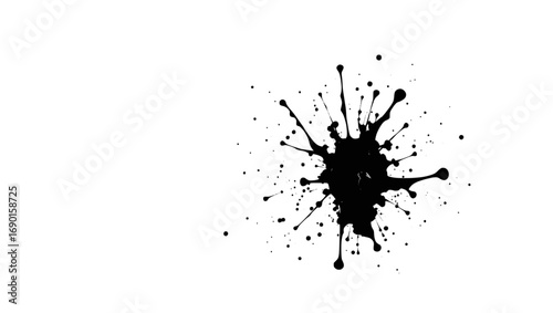 Vector art of black ink splash, abstract liquid art