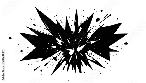 Vector art of abstract black explosion graphic