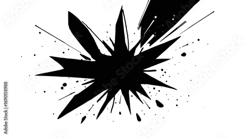 Vector art of abstract black ink explosion splash