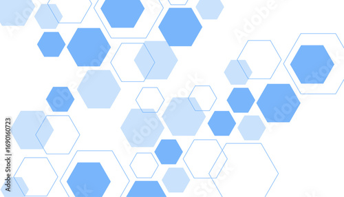Abstract blue hexagon shape for frame illustration design