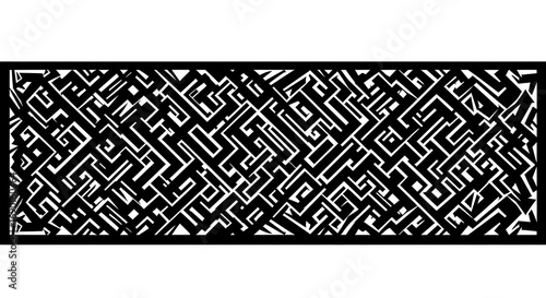 Abstract black and white maze pattern, modern graphic for design and architectural use