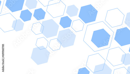 Abstract blue hexagon shape for frame illustration design