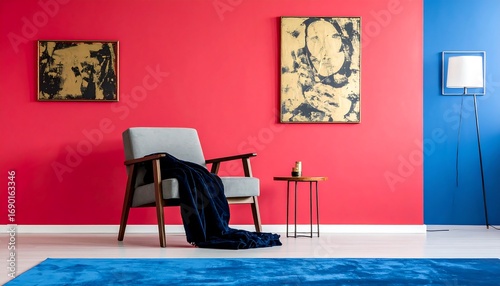 Mid-century modern armchair in bold room