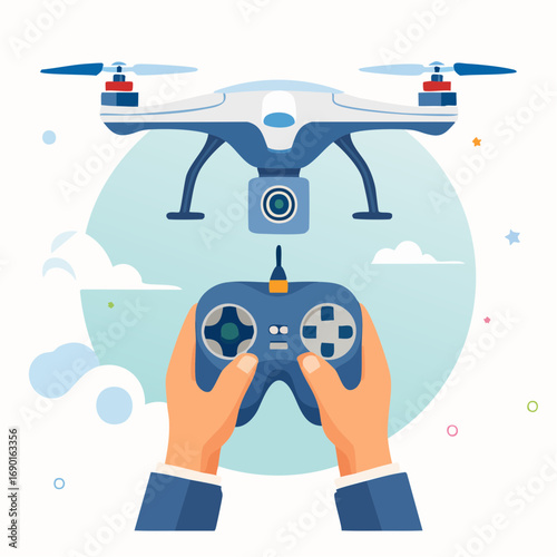 Hands Controlling Drone With Controller