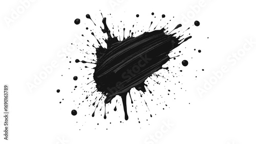 Vector art of abstract black ink splatter