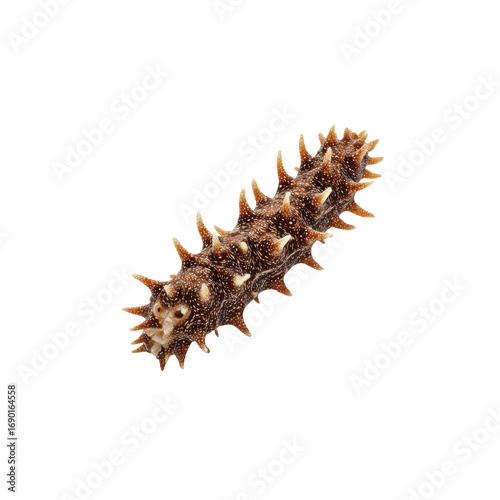 Close-up of a Spiky Sea Cucumber on Black Background