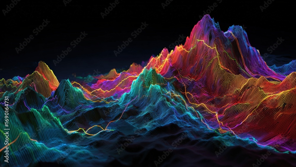 Naklejka premium Colorful abstract mountain range