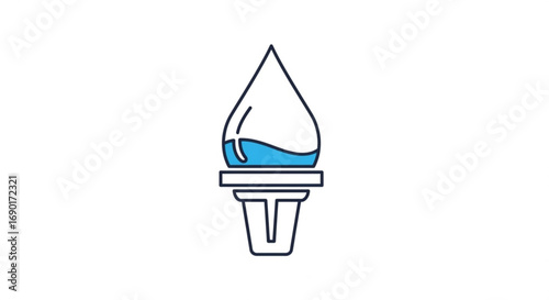 Clean water drop icon representing hydration, purity, and environmental sustainability, perfect for branding, eco-friendly concepts, and health-related visuals