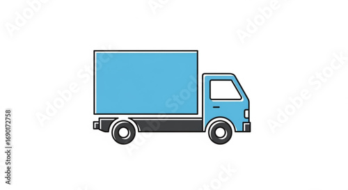 Modern delivery truck ready for fast shipping and logistics, ideal for e-commerce, transportation and warehouse services, offering reliable transport solutions