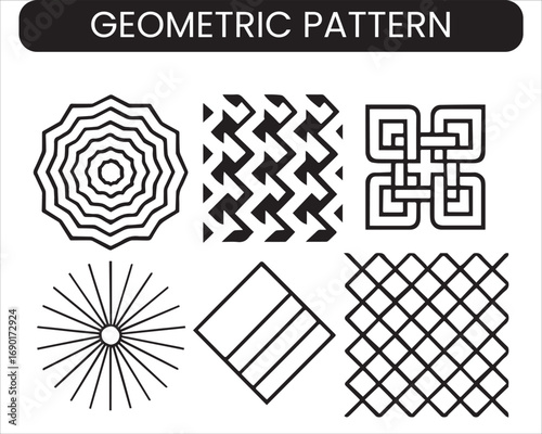 Abstract hand drawn geometric simple minimalistic seamless patterns set. Polka dot, stripes, waves, random symbols textures. Vector illustration