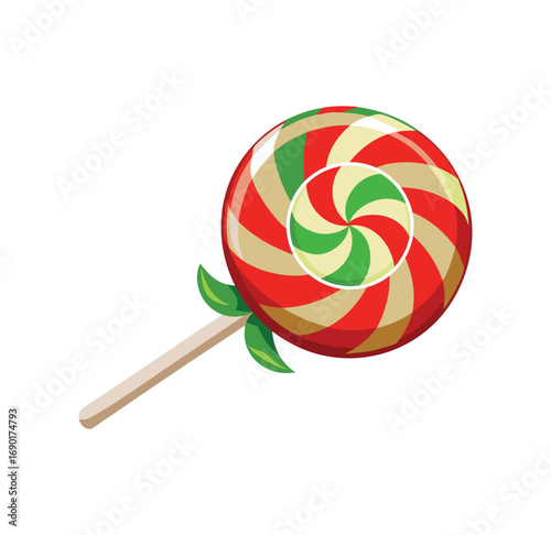 Swirl lollipop candy christmas candy cane red green white sweet treat food dessert