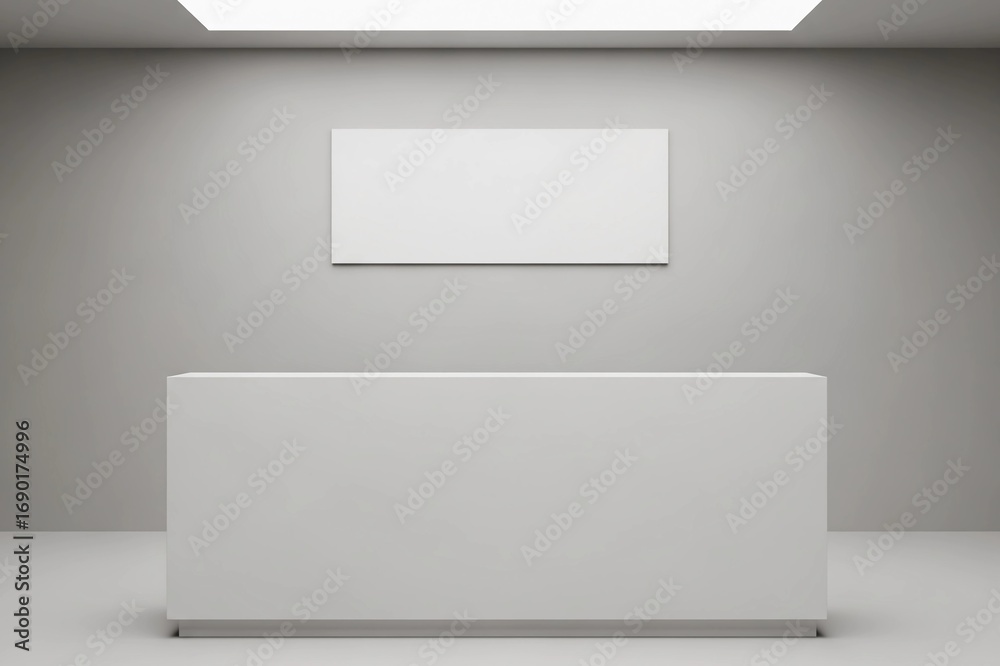 custom made wallpaper toronto digitalModern Minimalist Empty Room White Counter Wall Panel Display