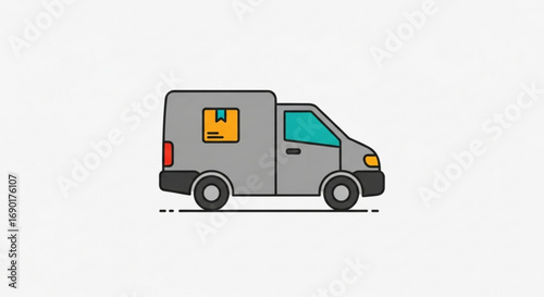 Modern delivery van icon representing fast shipping and logistics, perfect for e-commerce, online shopping, and courier services, conveying speed and reliability